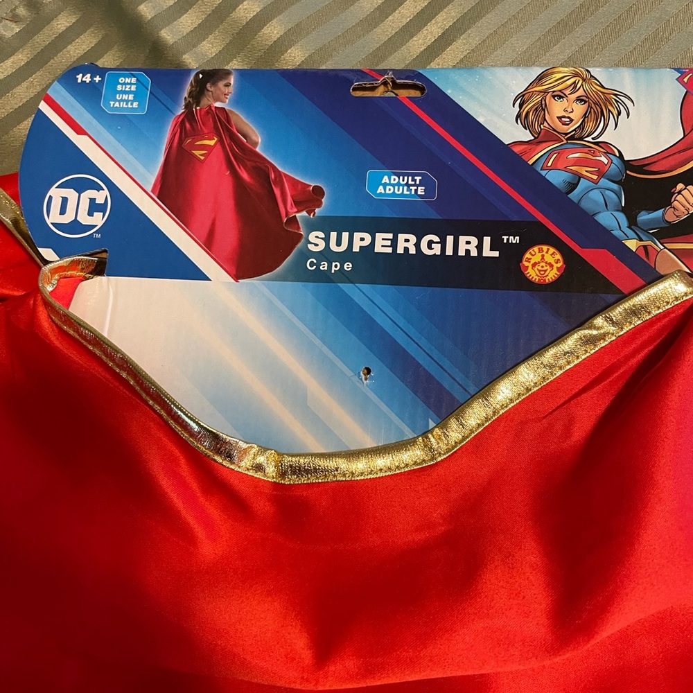 DC Supergirl Cape - Red with Gold Trim